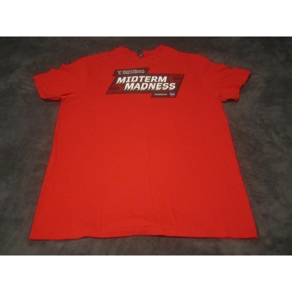 Texas Tech Midterm Madness Shirt Mens XL Red Engineering Graphic Tee District